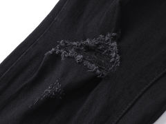 Pure Black Distressed Flared Jeans 28677338