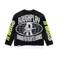 Cosmic Ray Skull Nebula Print Washed Version Long Sleeve T-Shirt 28758387