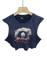 Skull No.11 Print Washed Version Vest 28751626