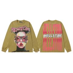 Portrait Print Washed Version Long Sleeve T-Shirt 2 colors 28713164