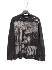 Portrait Logo Ink-Splash Print Washed Version Long Sleeve T-Shirt 28713174