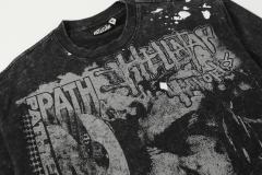 Portrait Logo Ink-Splash Print Washed Version Long Sleeve T-Shirt 28713174