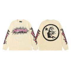 Pink Logo Black Flame Print Long Sleeve T-Shirt 2 colors 28704411