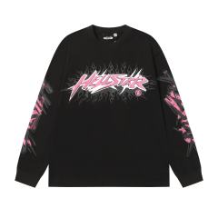 Pink Logo Black Flame Print Long Sleeve T-Shirt 2 colors 28704411