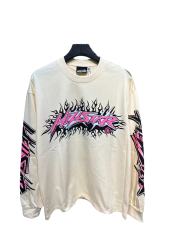 Pink Logo Black Flame Print Long Sleeve T-Shirt 2 colors 28704411