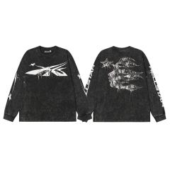 Spider Silk Logo Print Washed Version Long Sleeve T-Shirt 2 colors 28709938
