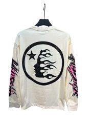Pink Logo Black Flame Print Long Sleeve T-Shirt 2 colors 28704411