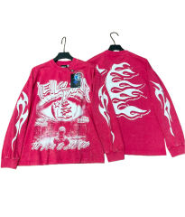 Devil's Eye Print Washed Version Long Sleeve T-Shirt 2 colors 28709905