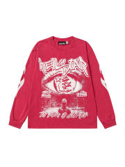 Devil's Eye Print Washed Version Long Sleeve T-Shirt 2 colors 28709905