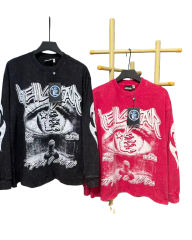 Devil's Eye Print Washed Version Long Sleeve T-Shirt 2 colors 28709905