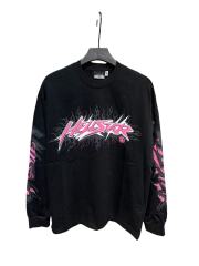 Pink Logo Black Flame Print Long Sleeve T-Shirt 2 colors 28704411