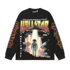 Spacecraft Astronaut Print Long Sleeve T-Shirt 28704412