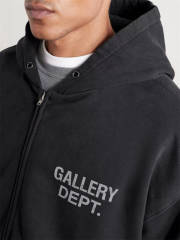 1:1 Quality GD White Letter Print Zipper Hoodie