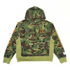 1:1 Top Quality Green Camouflage Orange French Print Hoodie & Pants Set