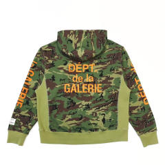 1:1 Top Quality Green Camouflage Orange French Print Hoodie & Pants Set