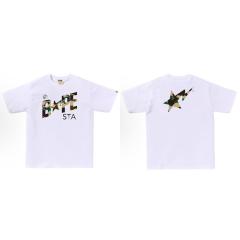 Bape Sta Yellow Camo Font T-Shirt Black White