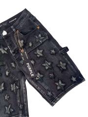1:1 quality version Leather Five-Pointed Star Patch Denim Shorts 28920228
