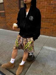 1:1 quality version Lightning & Dead Branches Print Mesh Shorts 3 colors 28893314