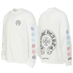 Chr0me Hearts Blue Crosses Long-Sleeve Blue T-Shirt