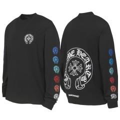Chr0me Hearts Blue Crosses Long-Sleeve Blue T-Shirt