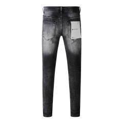#9019 1:1 PURPLE BRΑND Black Clean Fits Denim Jeans
