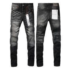#9027 1:1 PURPLE BRΑND Black Jeans