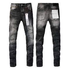 #9019 1:1 PURPLE BRΑND Black Clean Fits Denim Jeans