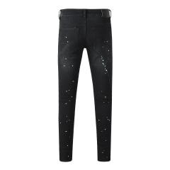 1:1 PURPLE BRΑND Splatter Slash Cut Skinny Fits Denim Jeans
