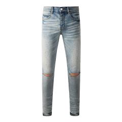 1:1 PURPLE BRΑND Rhinestone Cut Gray Skinny Fits Jeans