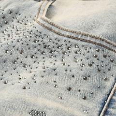 1:1 Quality PURPLE BRΑND Rhinestone Denim Shorts