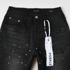 1:1 Quality PURPLE BRΑND Rhinestone Black Shorts