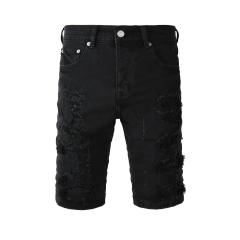 1:1 Quality PURPLE BRΑND Fringe Black Shorts