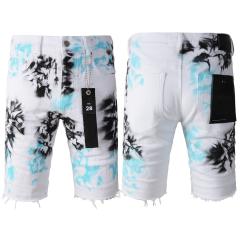 1:1 Quality PURPLE BRΑND Tie Dye White Shorts