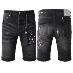 1:1 Quality PURPLE BRΑND Splatter Wash Paint Shorts