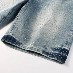 1:1 Quality PURPLE BRΑND Rhinestone Denim Shorts