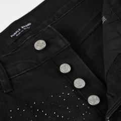1:1 Quality PURPLE BRΑND Rhinestone Black Shorts