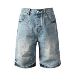 1:1 Quality PURPLE BRΑND Rhinestone Denim Shorts