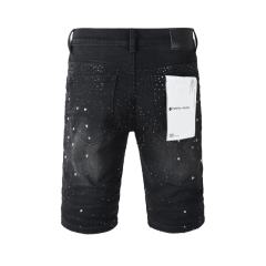 1:1 Quality PURPLE BRΑND Rhinestone Black Shorts