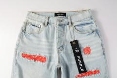 1:1 Quality PURPLE BRΑND Red Bandana Denim Shorts