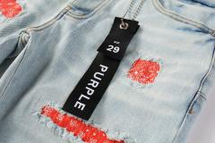 1:1 Quality PURPLE BRΑND Red Bandana Denim Shorts