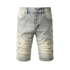 1:1 Quality PURPLE BRΑND Rhinestone Denim Shorts