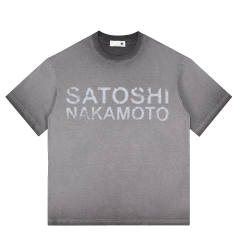 SATOSHI NAKAMOTO Wash Basic Tee 4 Colors