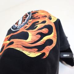 Eagle Flame Double-Pair Logo Print Washed Version tee 28750098