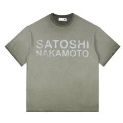 SATOSHI NAKAMOTO Wash Basic Tee 4 Colors