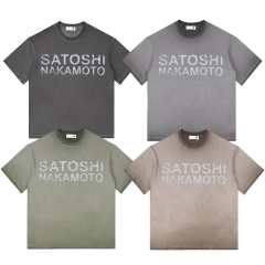 SATOSHI NAKAMOTO Wash Basic Tee 4 Colors