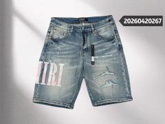 1:1 quality version Pink Embroidered Denim Shorts
