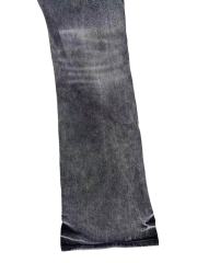 1:1 quality version Ash Gray Cross Pattern Embroidered Slightly Flared Jeans 28972587