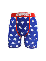 Blue Background With White Five-pointed Star Print Boxer Briefs 28702279