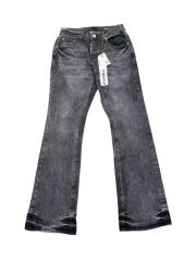 1:1 quality version Ash Gray Cross Pattern Embroidered Slightly Flared Jeans 28972587