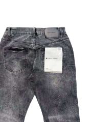 1:1 quality version Ash Gray Cross Pattern Embroidered Slightly Flared Jeans 28972587